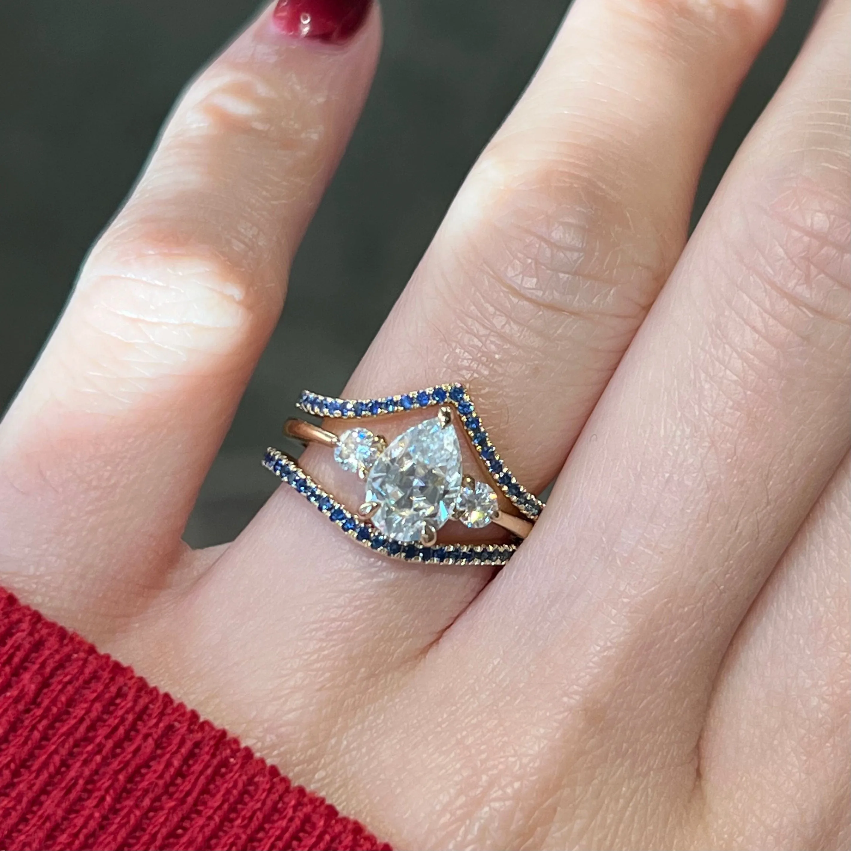 Ready To Ship - Pavé Sapphire Nova Band (Size 8.25)