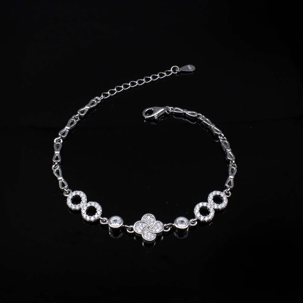 Real Silver 925 Bracelet for Hot Girls in platinum finish