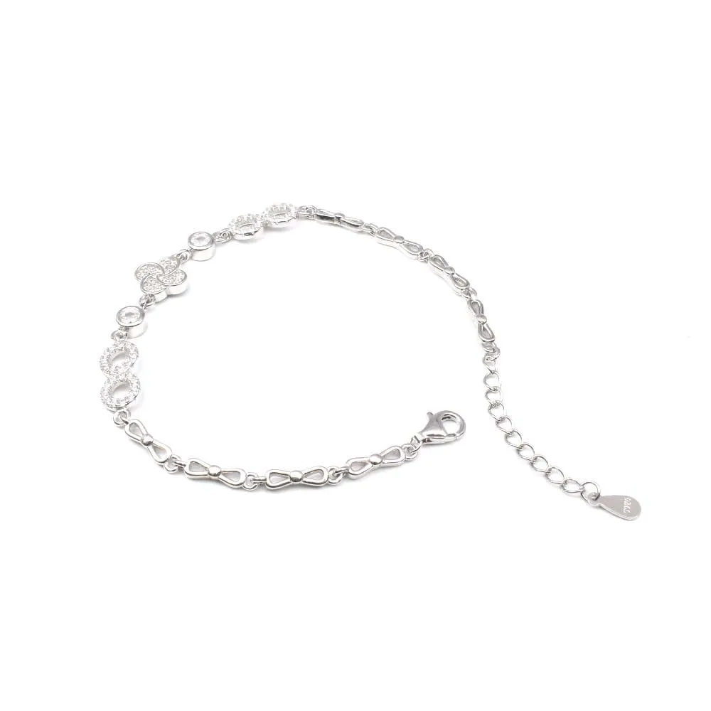 Real Silver 925 Bracelet for Hot Girls in platinum finish
