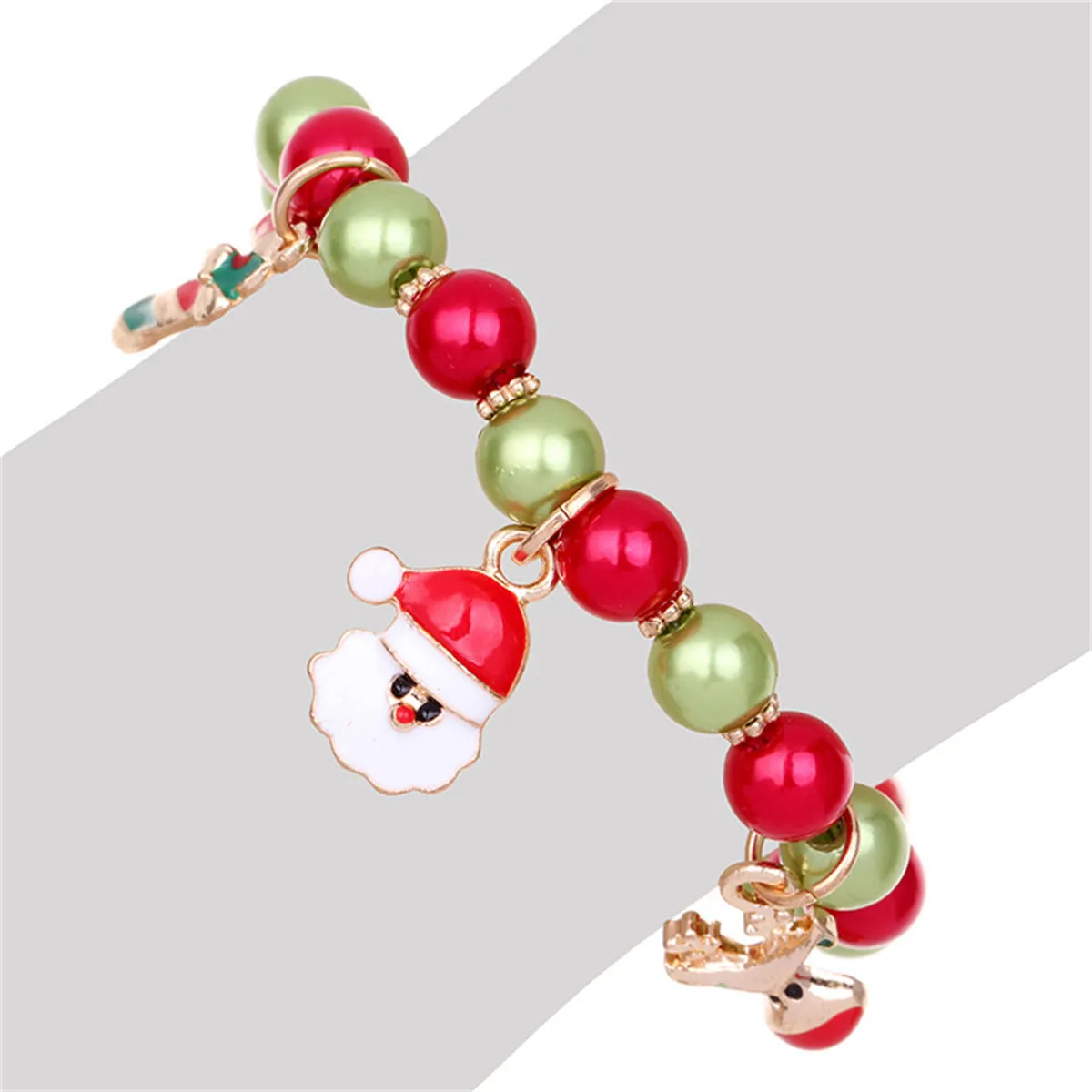 Red Acrylic & Enamel 18K Gold-Plated Christmas Charm Bracelet