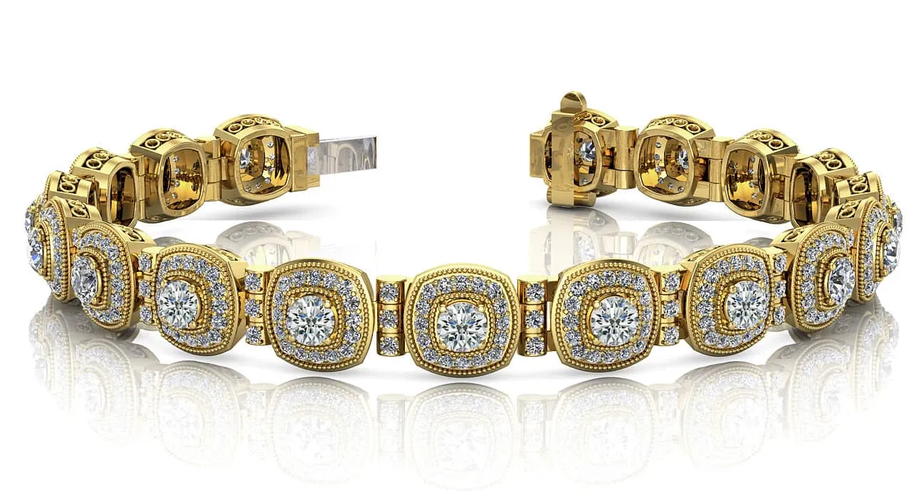 Red Carpet Lab-Grown Diamond Bracelet With Tube Links with 4.69 ct.(finished) 1.1mm, 3.4mm
