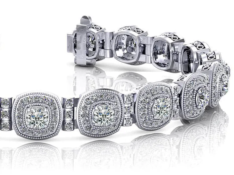 Red Carpet Lab-Grown Diamond Bracelet With Tube Links with 4.69 ct.(finished) 1.1mm, 3.4mm
