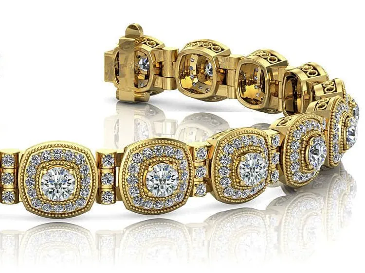 Red Carpet Lab-Grown Diamond Bracelet With Tube Links with 4.69 ct.(finished) 1.1mm, 3.4mm
