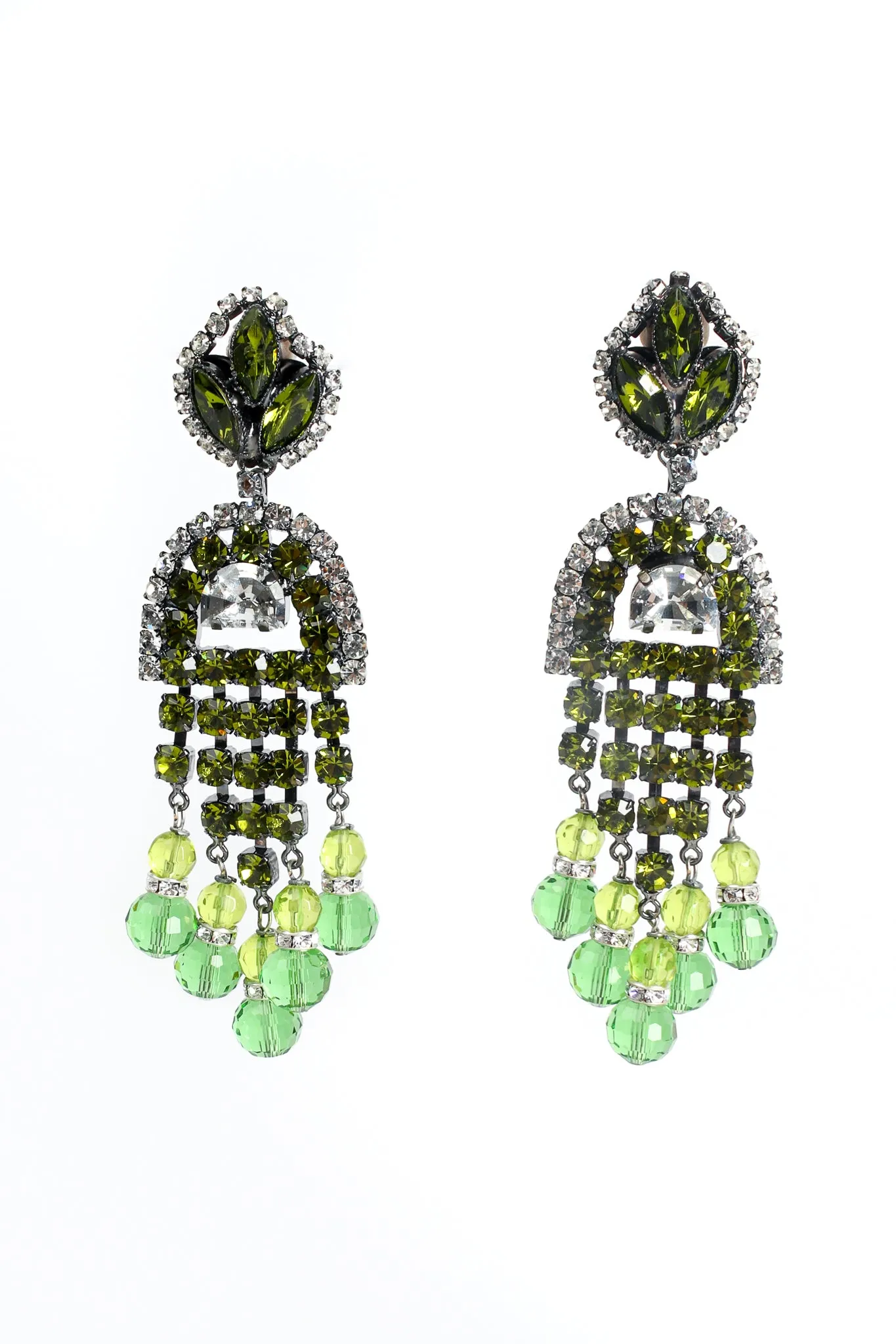 Rhinestone Deco Style Chandelier Earrings