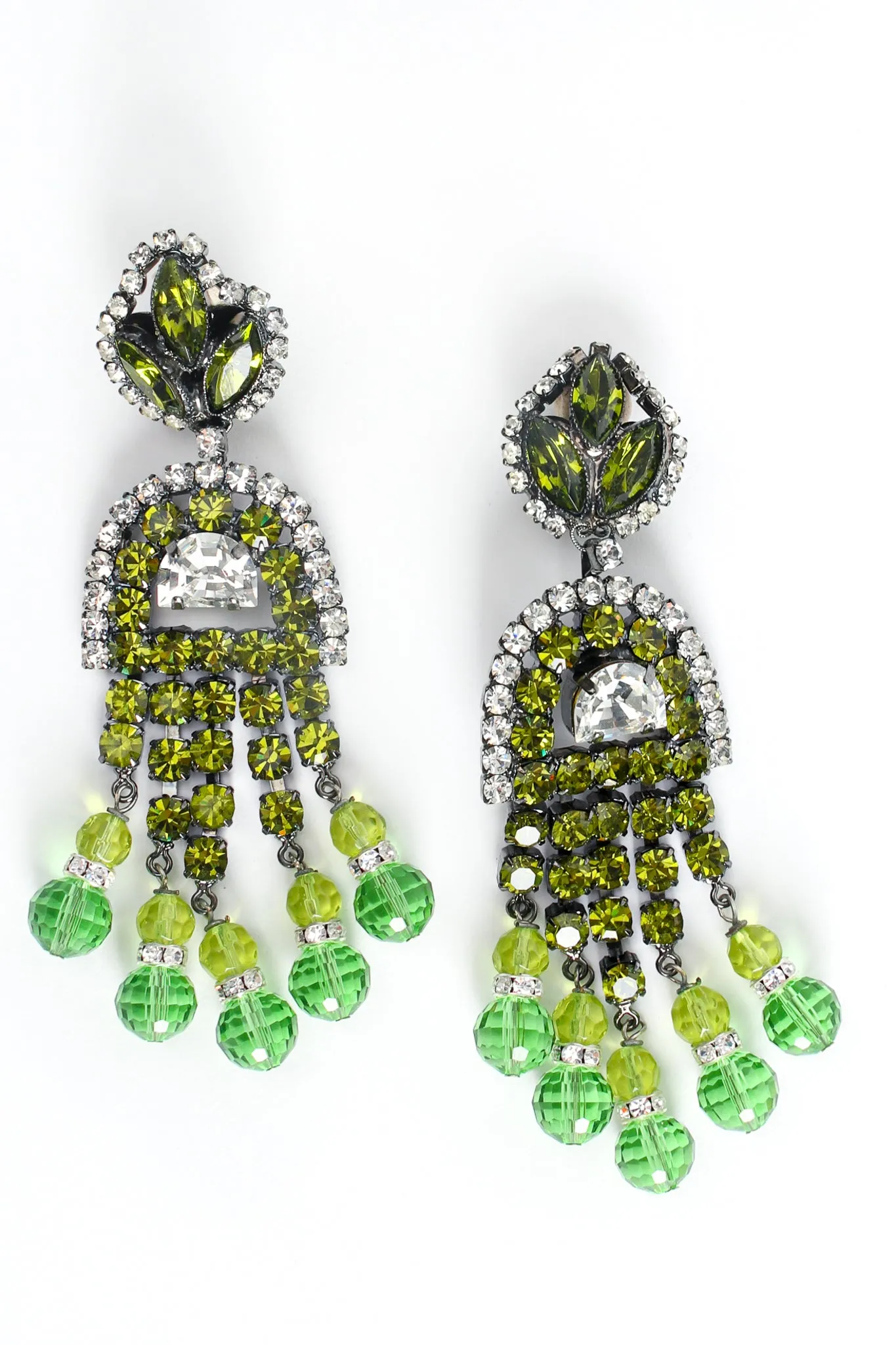 Rhinestone Deco Style Chandelier Earrings