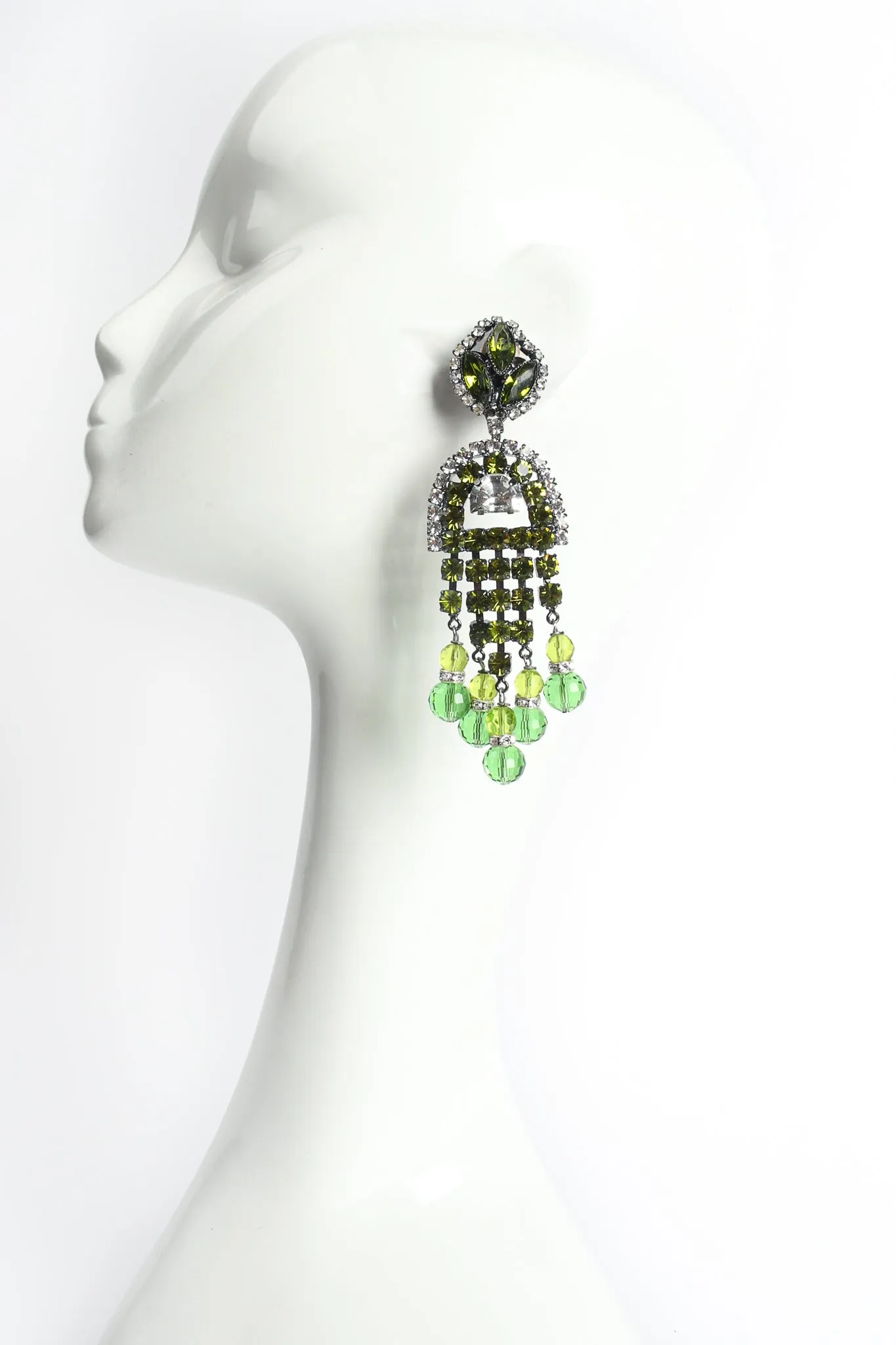 Rhinestone Deco Style Chandelier Earrings