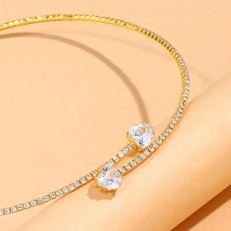 Rhinestone Heart Collar