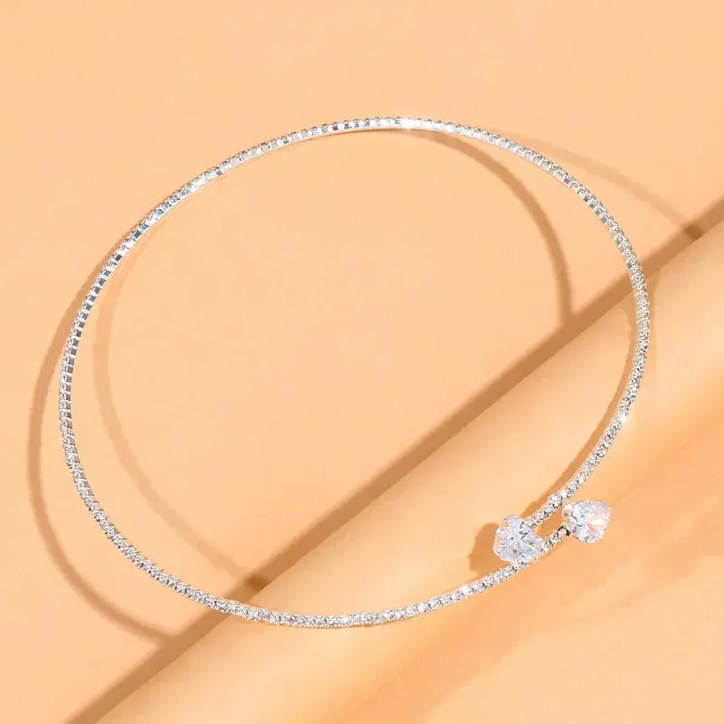Rhinestone Heart Collar