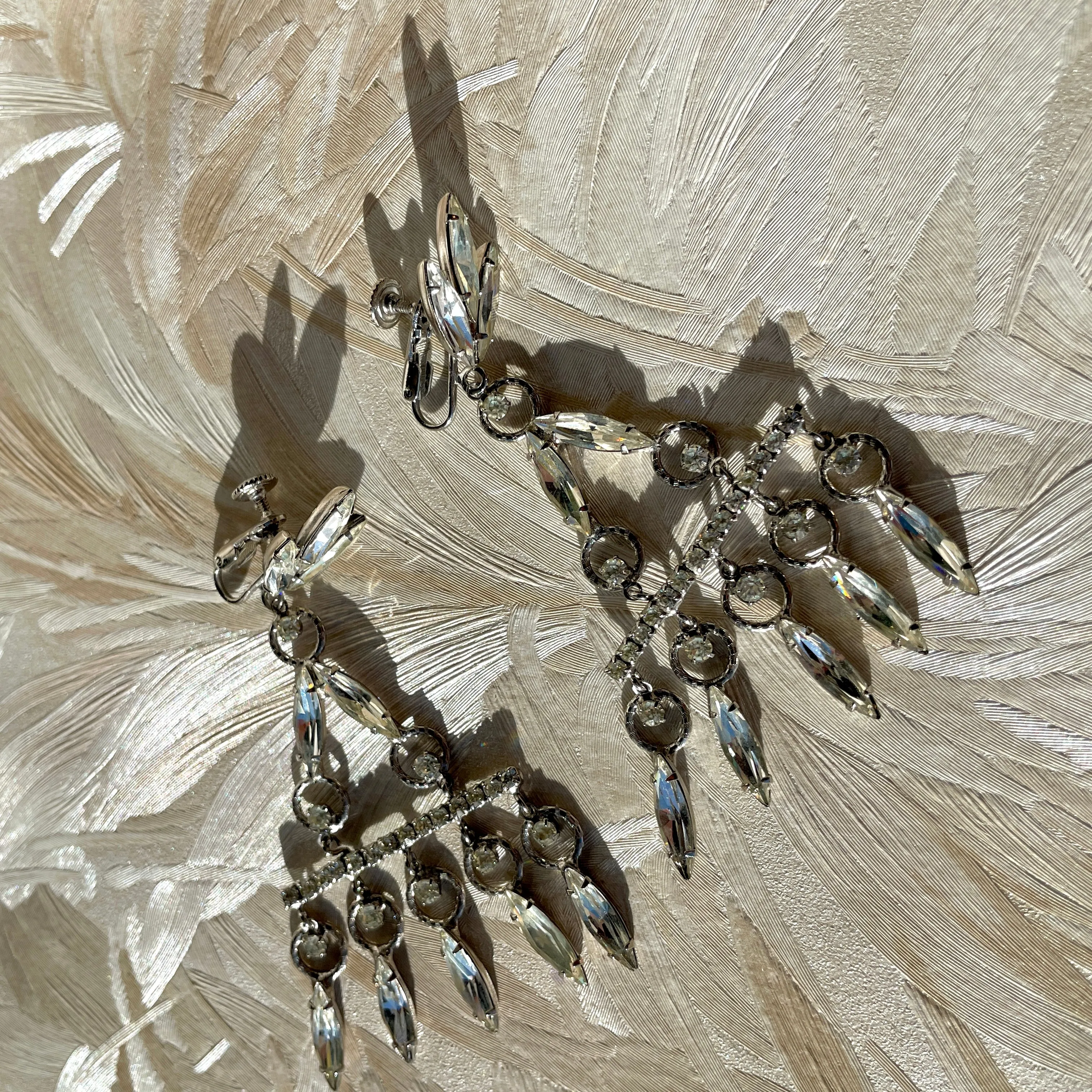 Rhinestone Pyramid Chandelier Earrings
