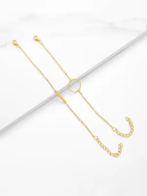 Ring & Bar Design Chain Bracelet