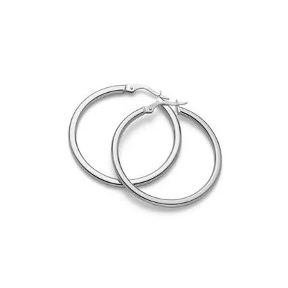 Roberto Coin Perfect Gold Hoops Medium White Gold Hoop Earrings