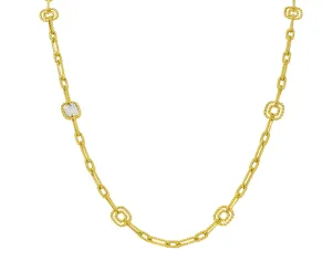 Roberto Coin Vintage Diamond Two-Tone 18 Karat Gold Twisted Rope Chain Link Necklace
