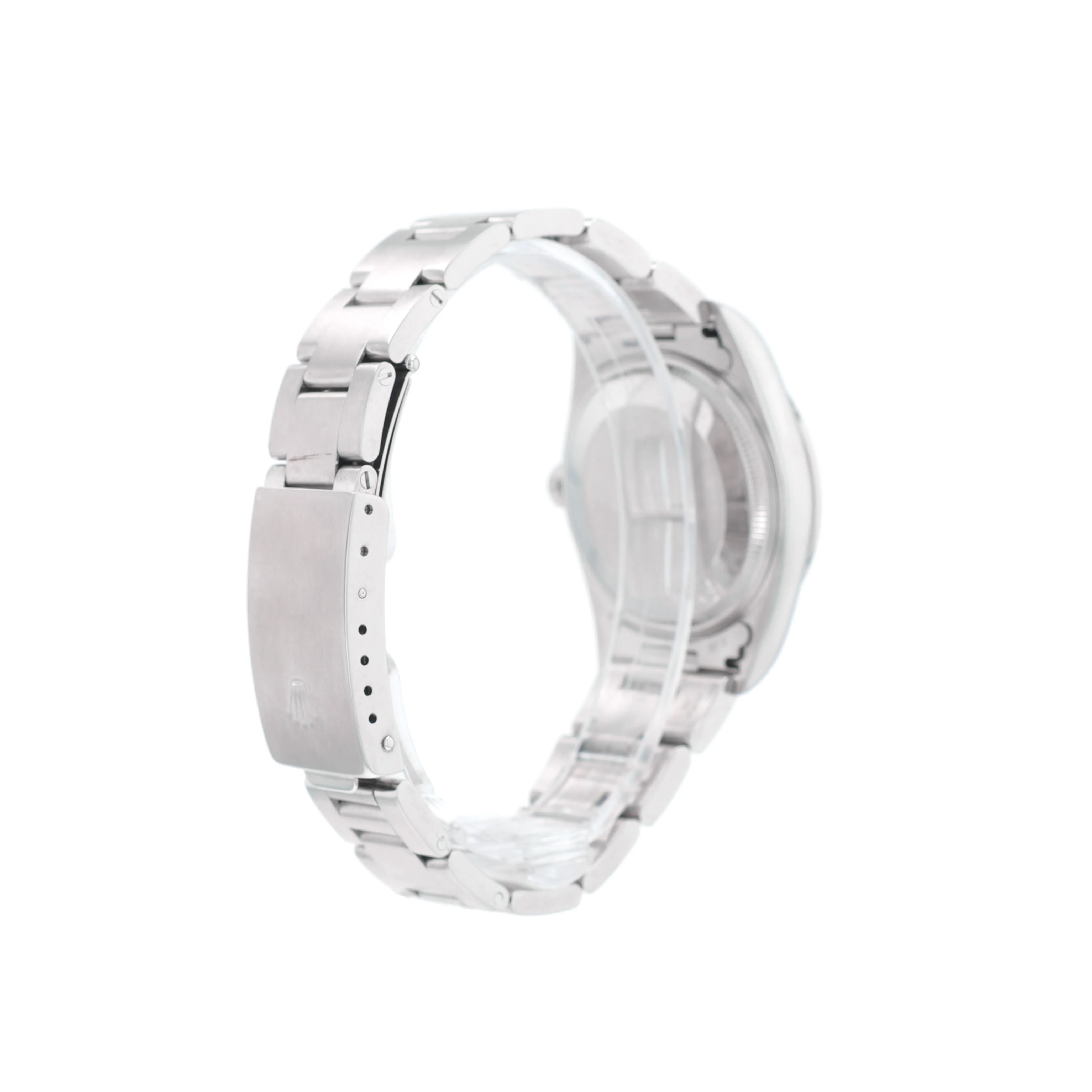 Rolex Date 15200 34mm Silver Index Dial Smooth Bezel Oyster Band