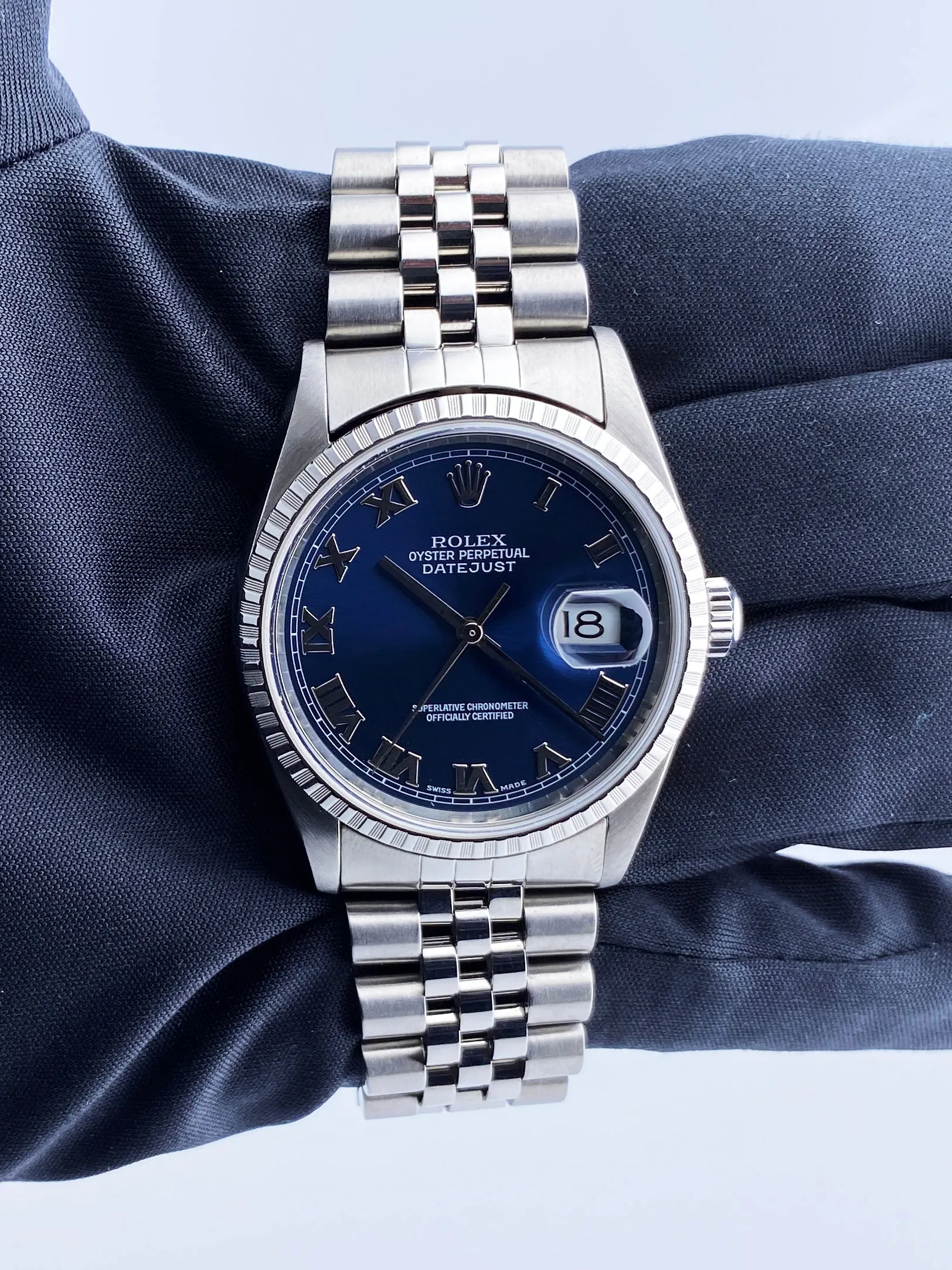 Rolex Datejust 16220 Blue Dial Men Watch