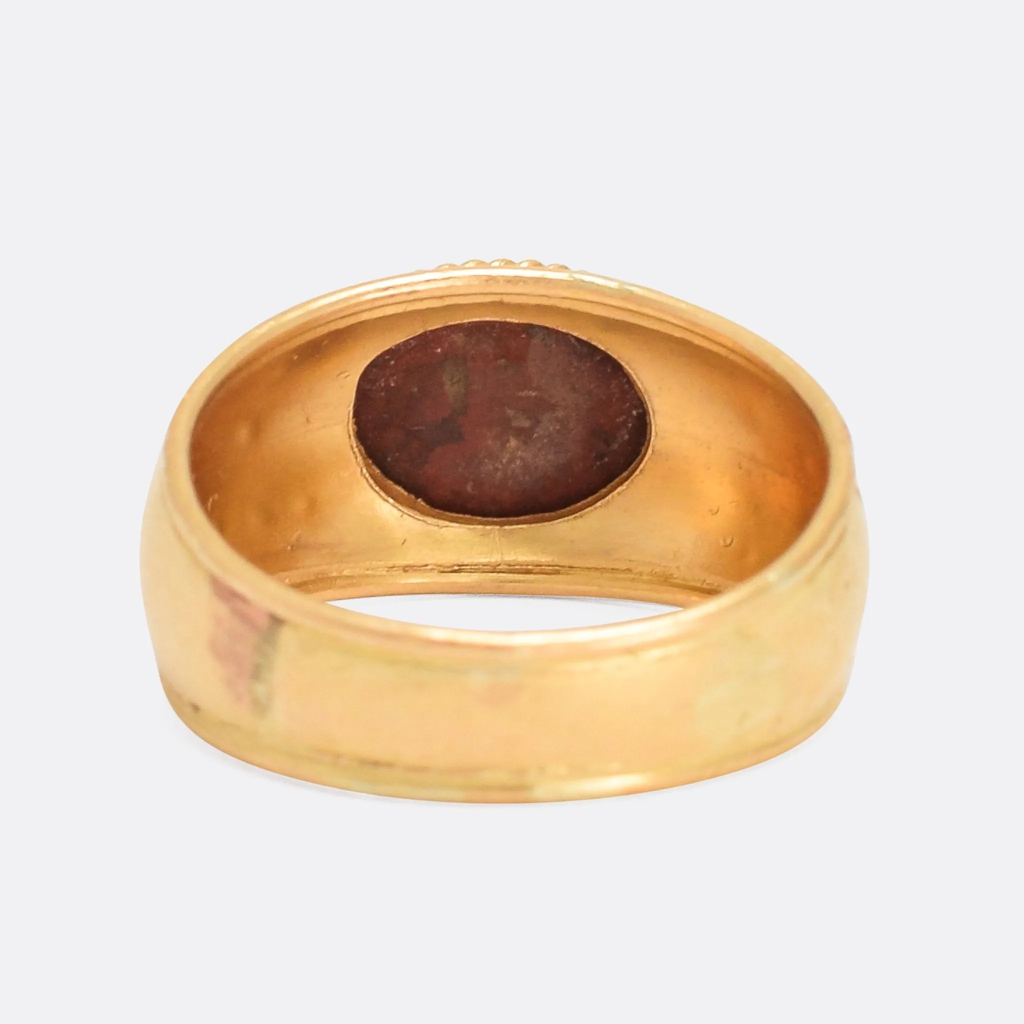 Roman Jasper Chicken Intaglio Signet Ring