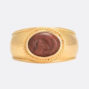 Roman Jasper Chicken Intaglio Signet Ring