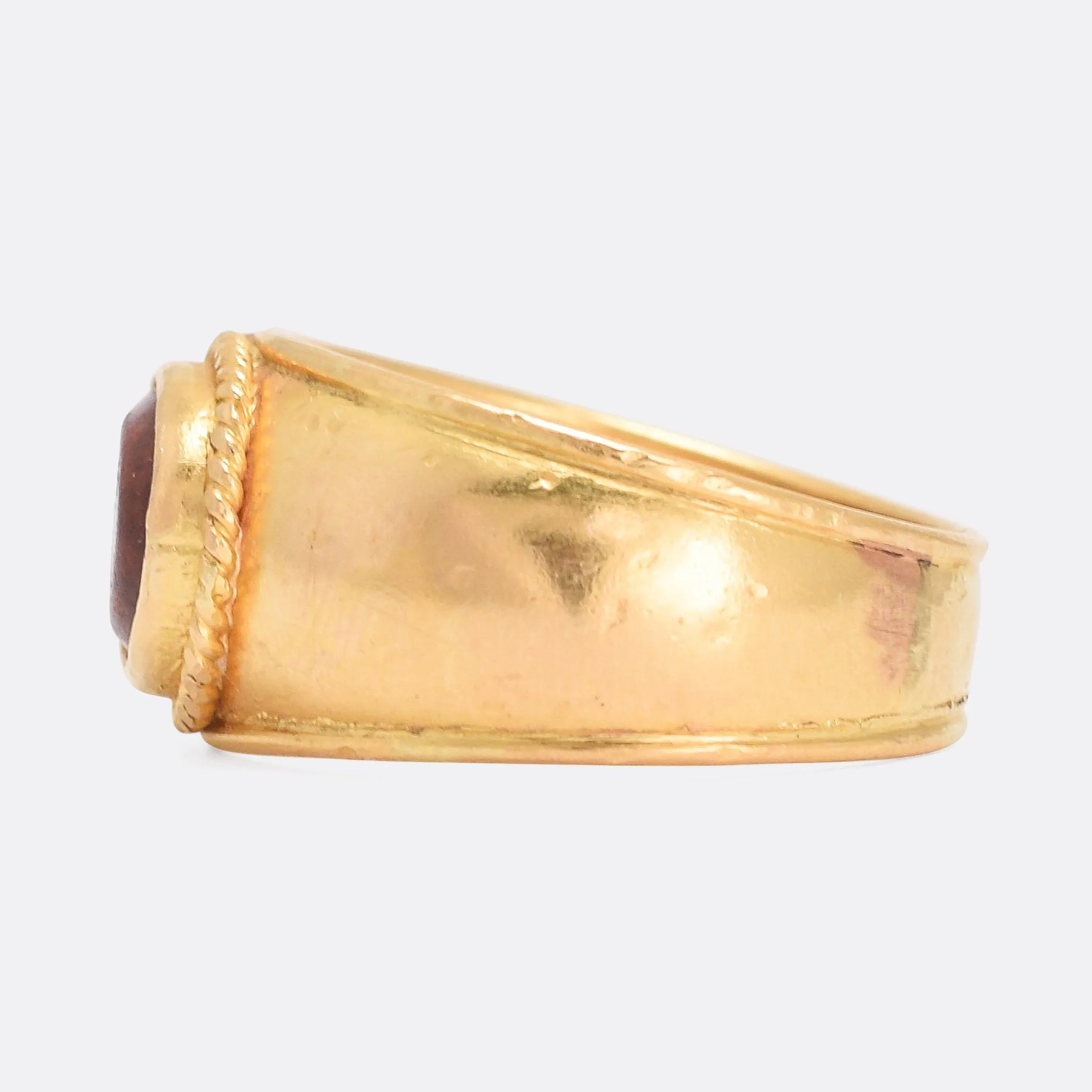 Roman Jasper Chicken Intaglio Signet Ring