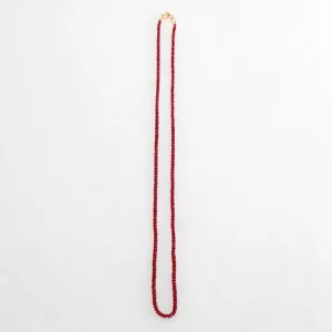 Rondelle Ruby Necklace 18K Yellow Gold, 25"