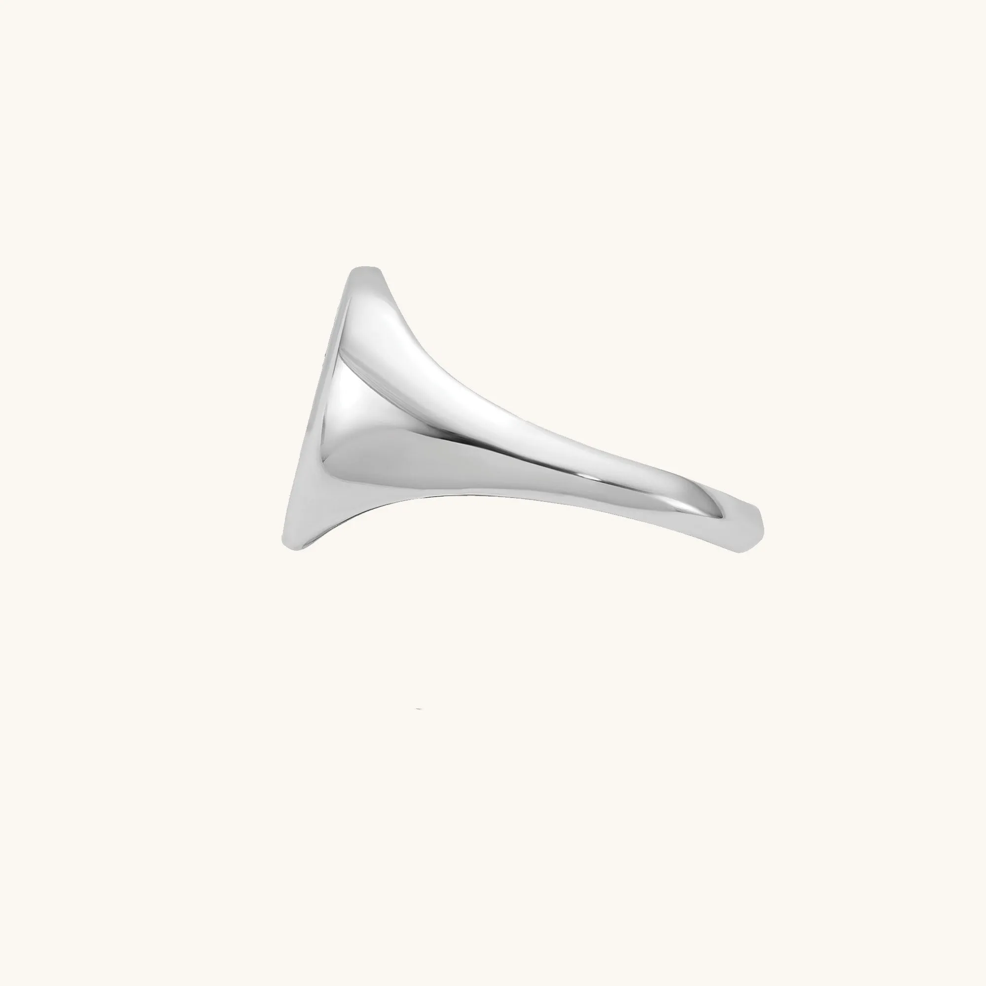 Rose Engraved Oval Signet Ring