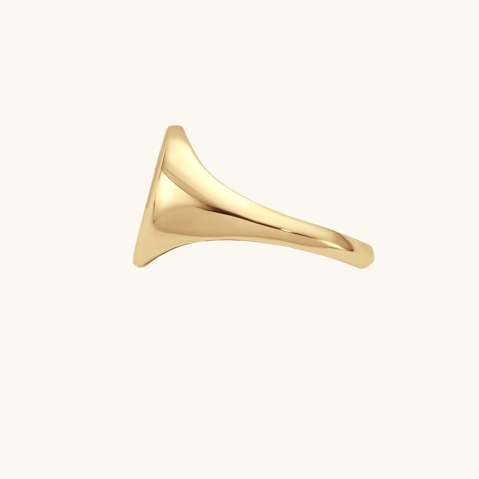 Rose Engraved Oval Signet Ring