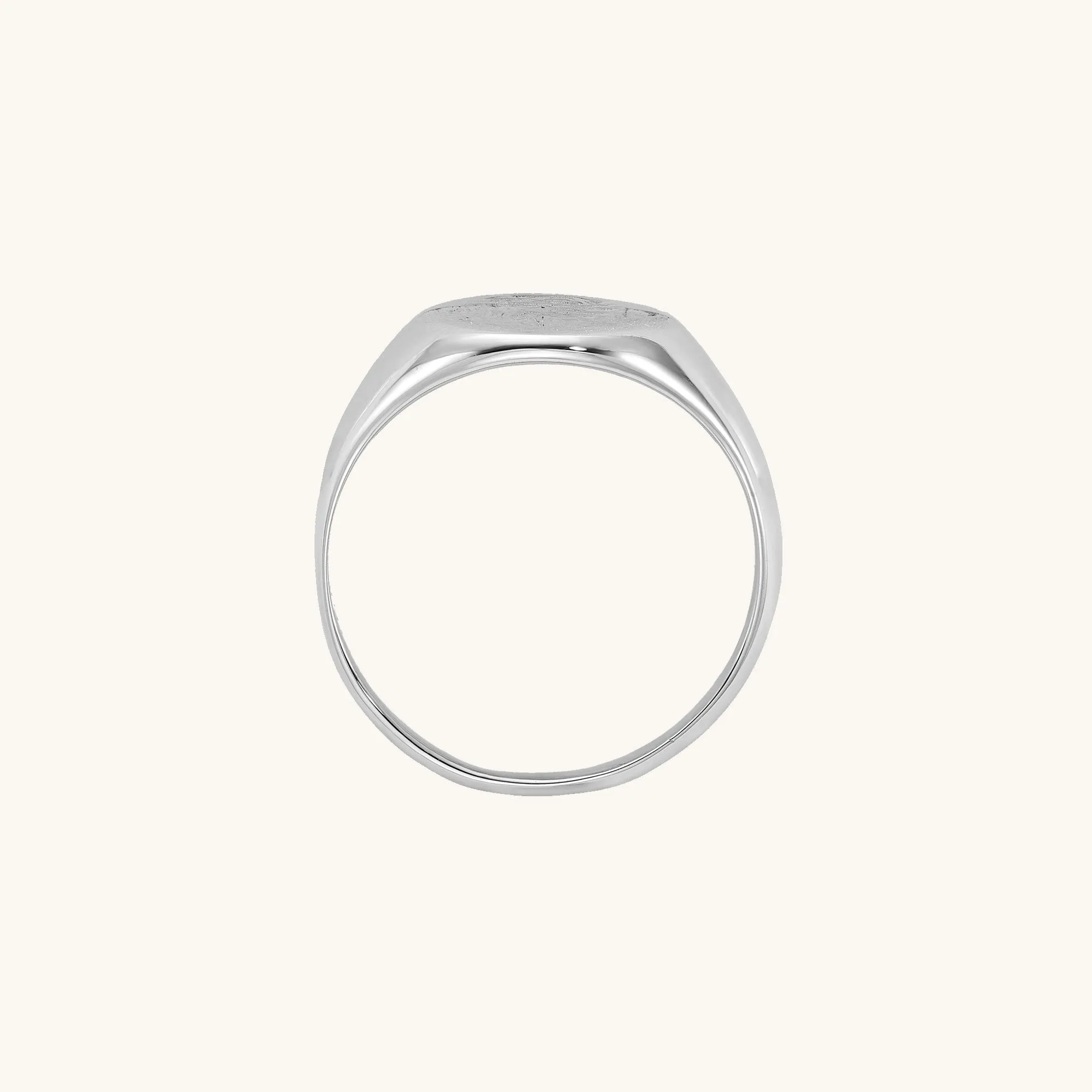 Rose Engraved Oval Signet Ring