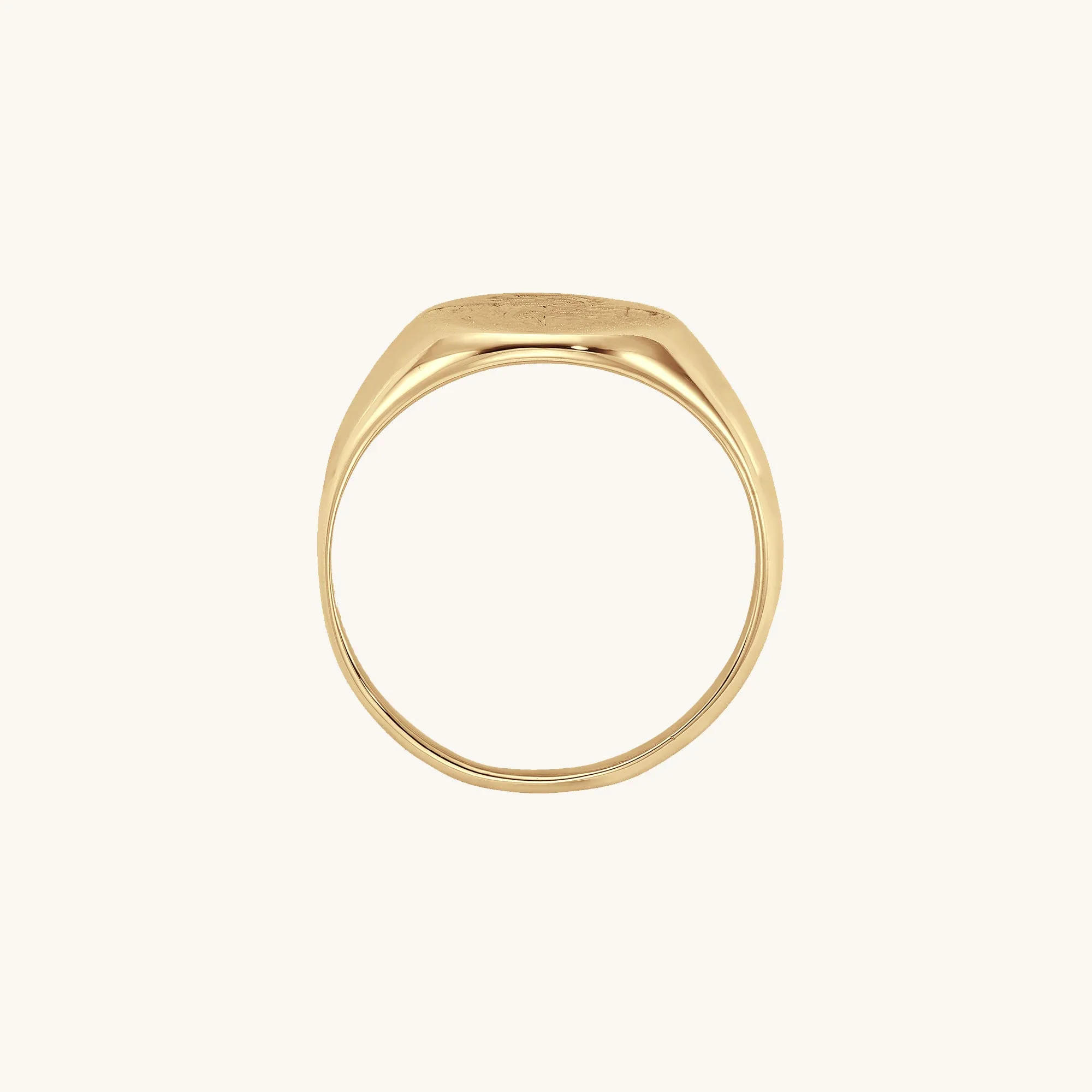 Rose Engraved Oval Signet Ring