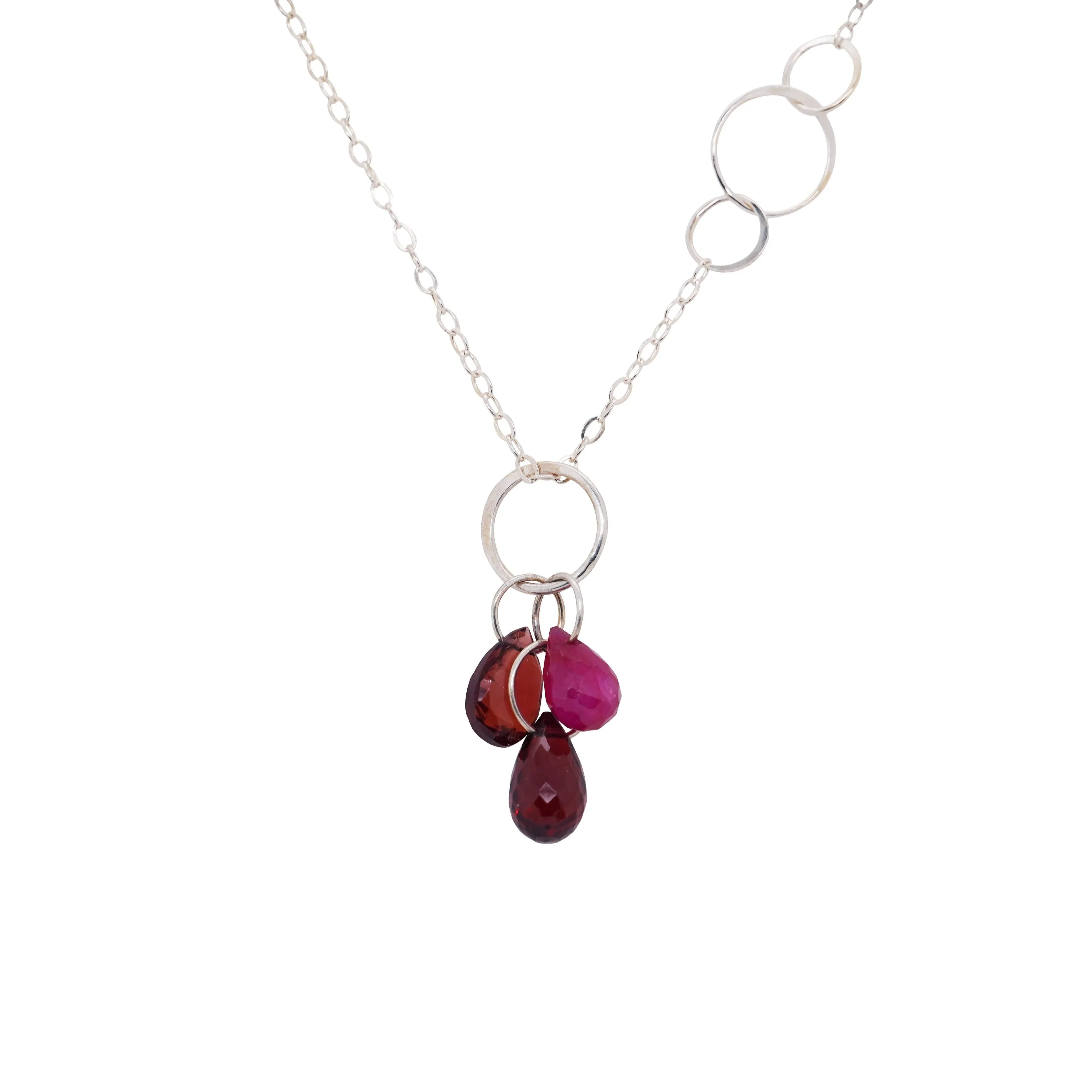 Rose Garnet, Garnet, and Ruby Necklace