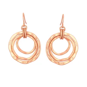 ROSE GOLD CIRCLE DROP EARRINGS #SE15407RG