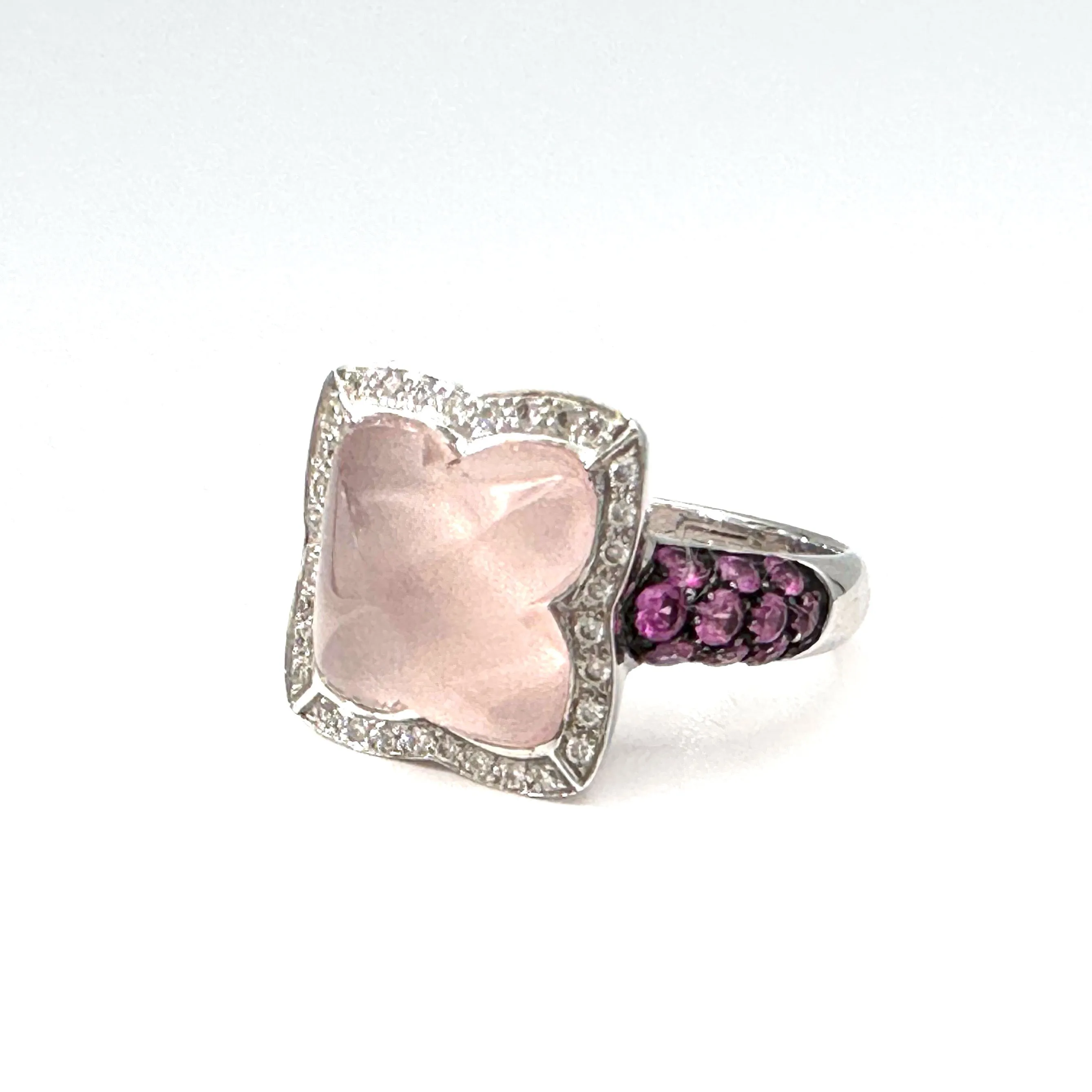Rose Quartz & Pink Sapphire Ring, 18k gold