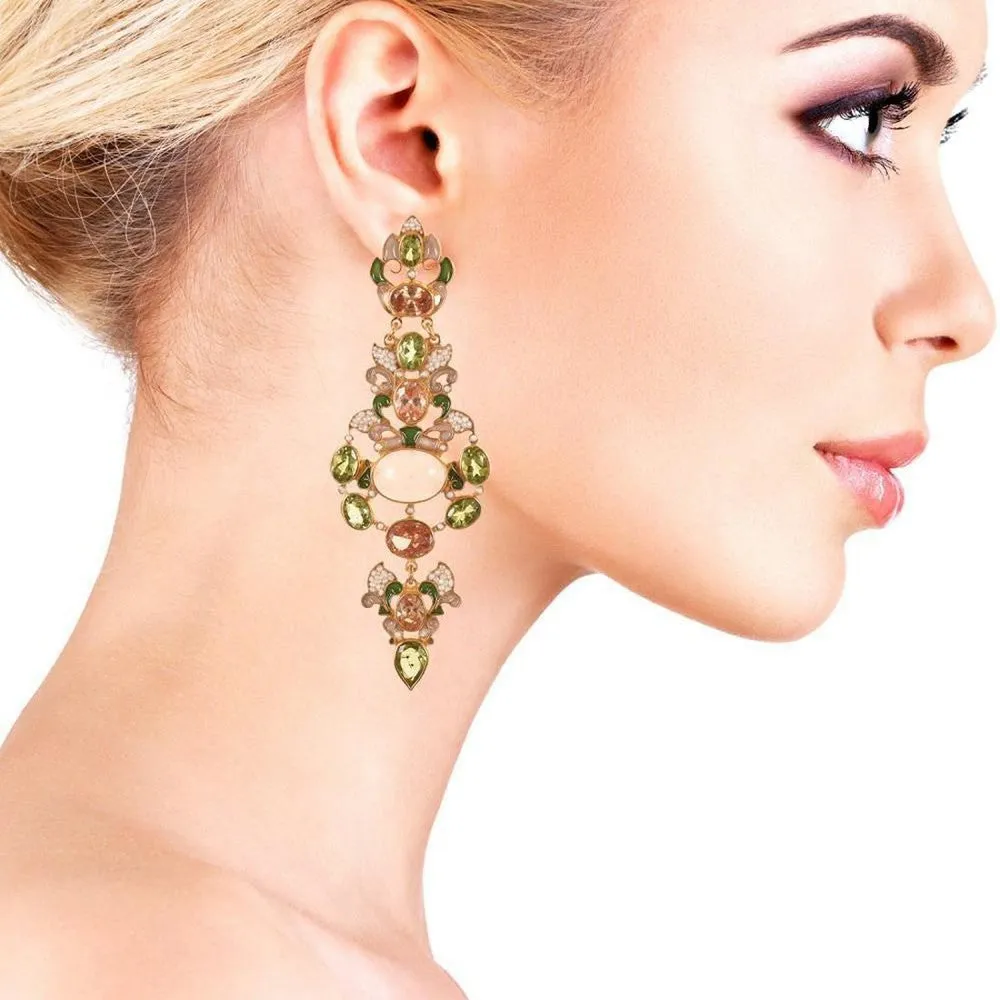 Rose Quartz Chandelier Earrings
