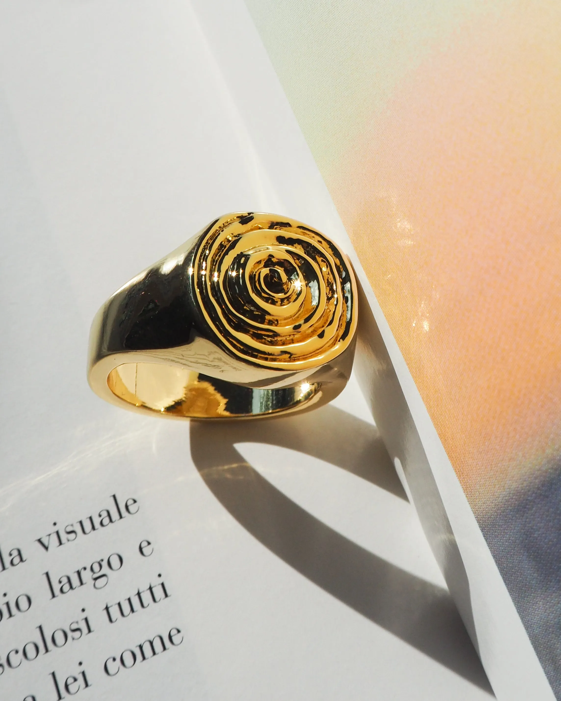 Rosette Coil Signet Ring- Silver