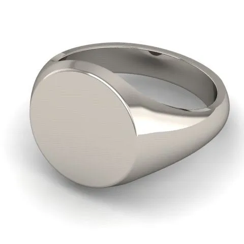 Round 11mm  -  18 Carat White Gold Signet Ring