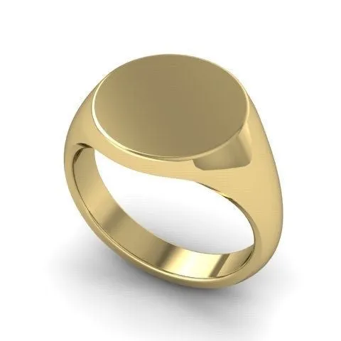 Round 11mm  -  18 Carat Yellow Gold Signet Ring