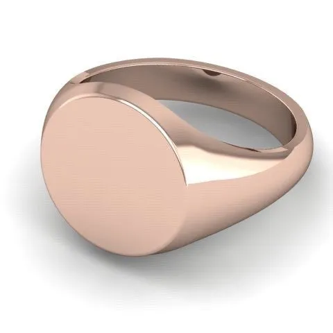 Round 13mm  -  18 Carat Rose Gold Signet Ring