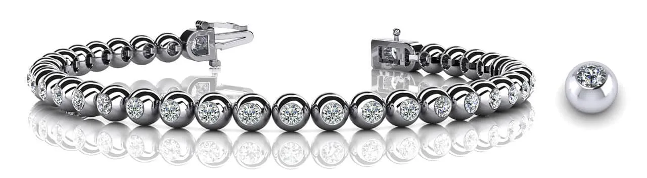 Round Bezel Set Lab-Grown Diamond Tennis Bracelet with 3.04 ct.(finished) 2.75mm