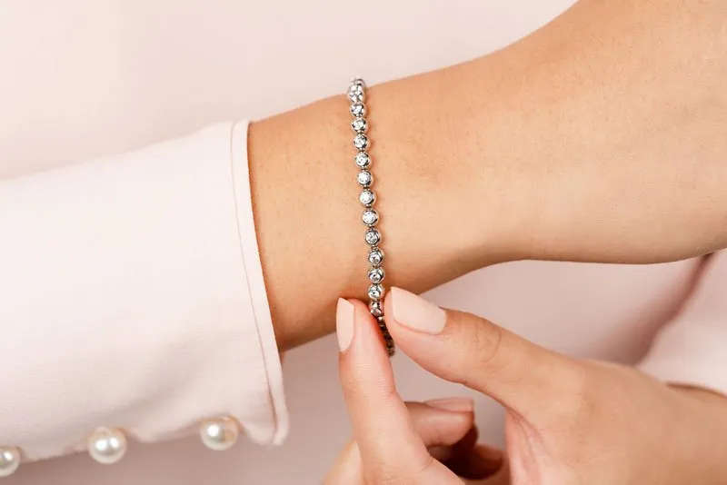 Round Bezel Set Lab-Grown Diamond Tennis Bracelet with 3.04 ct.(finished) 2.75mm