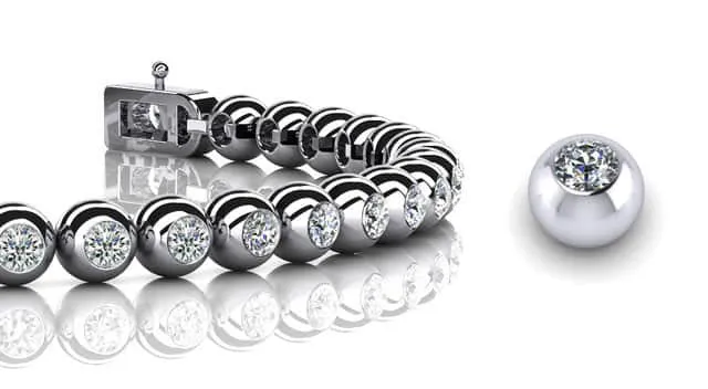 Round Bezel Set Lab-Grown Diamond Tennis Bracelet with 5.70 ct.(finished) 3.75mm