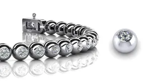 Round Bezel Set Lab-Grown Diamond Tennis Bracelet with 5.70 ct.(finished) 3.75mm