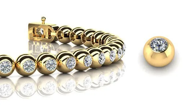 Round Bezel Set Lab-Grown Diamond Tennis Bracelet with 5.70 ct.(finished) 3.75mm
