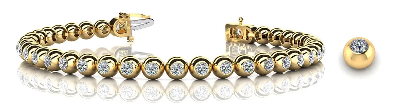 Round Bezel Set Lab-Grown Diamond Tennis Bracelet with 5.70 ct.(finished) 3.75mm