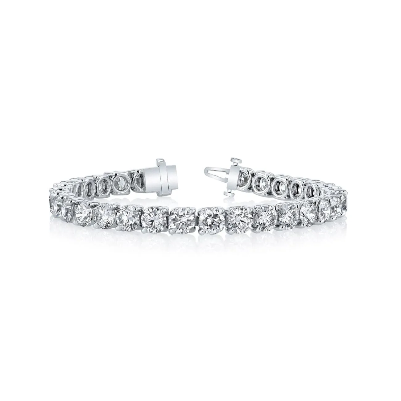 Round Cut Platinum 16.58ct Diamond Tennis Bracelet (Pre-Order)