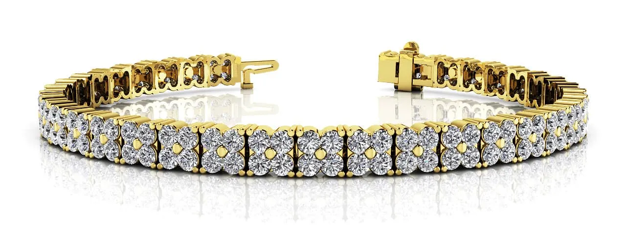 Round Diamond Blossom Tennis Lab-Grown Diamond Bracelet with 2.58 ct.(finished) 1.5mm