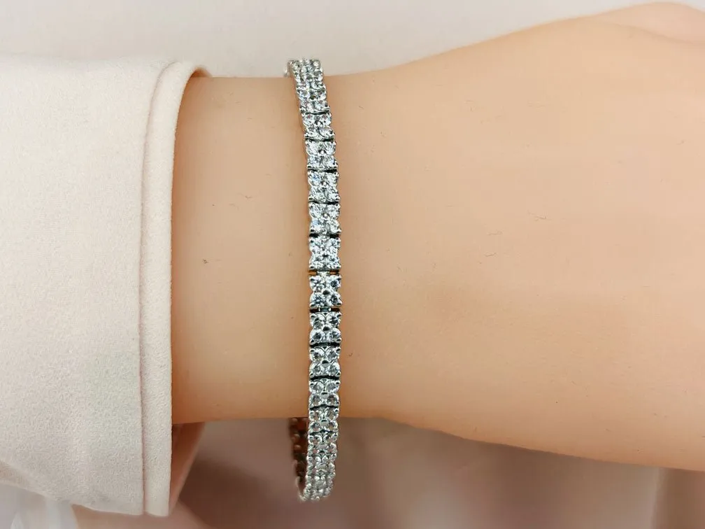 Round Diamond Blossom Tennis Lab-Grown Diamond Bracelet with 2.58 ct.(finished) 1.5mm