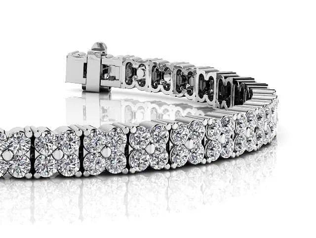 Round Diamond Blossom Tennis Lab-Grown Diamond Bracelet with 2.58 ct.(finished) 1.5mm