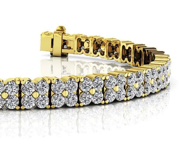 Round Diamond Blossom Tennis Lab-Grown Diamond Bracelet with 2.58 ct.(finished) 1.5mm