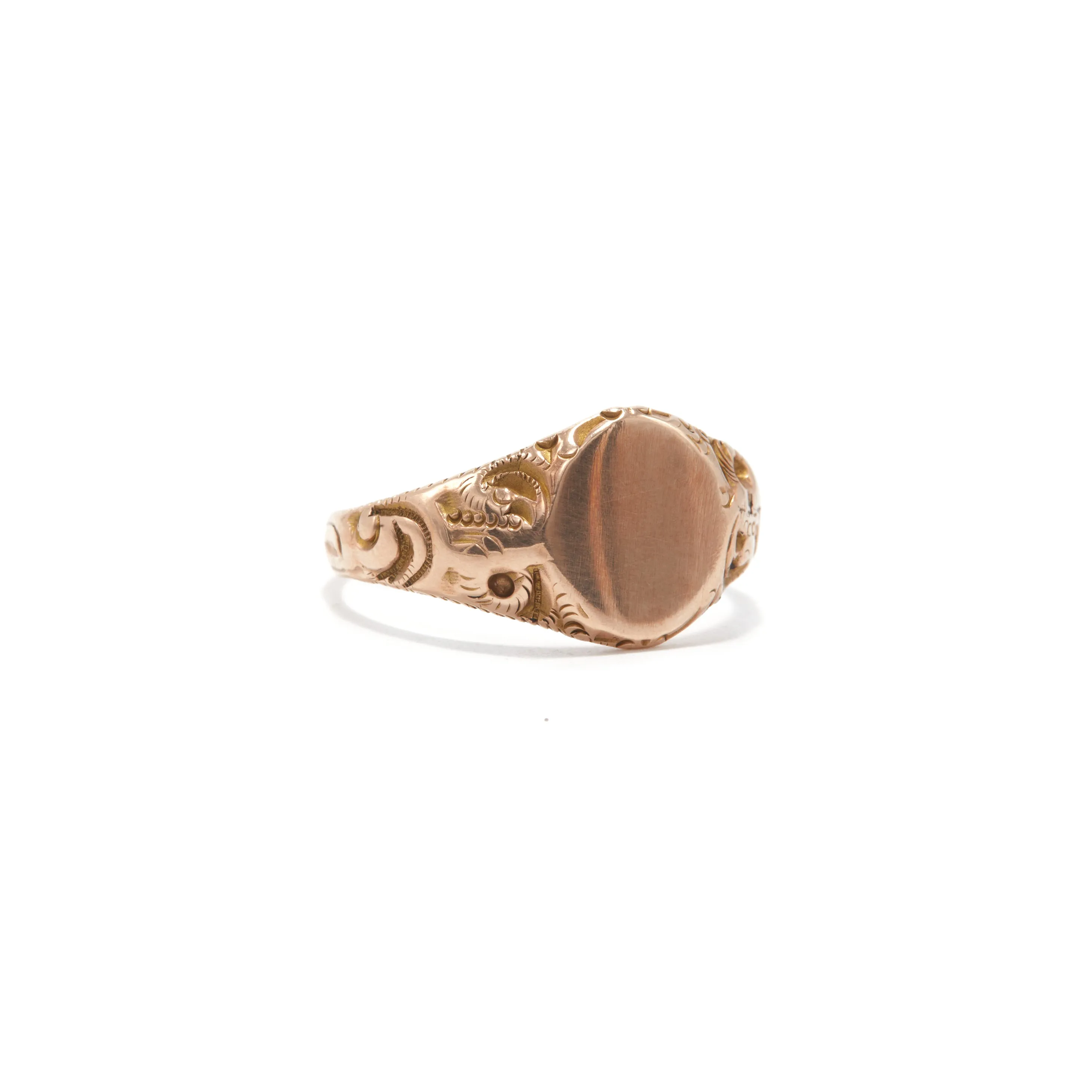 Round Engraved Signet Ring