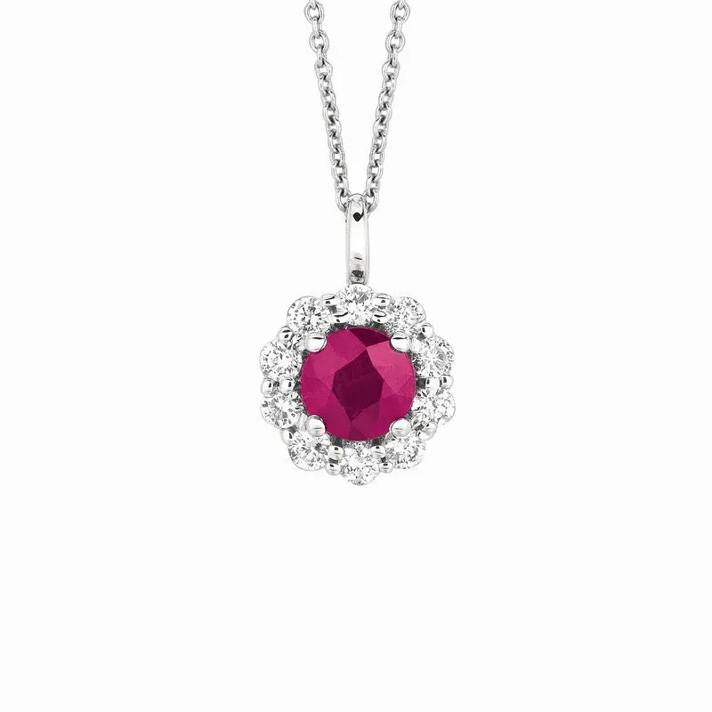 RUBY & DIAMOND NECKLACE 14K GOLD (1.69 CTW)