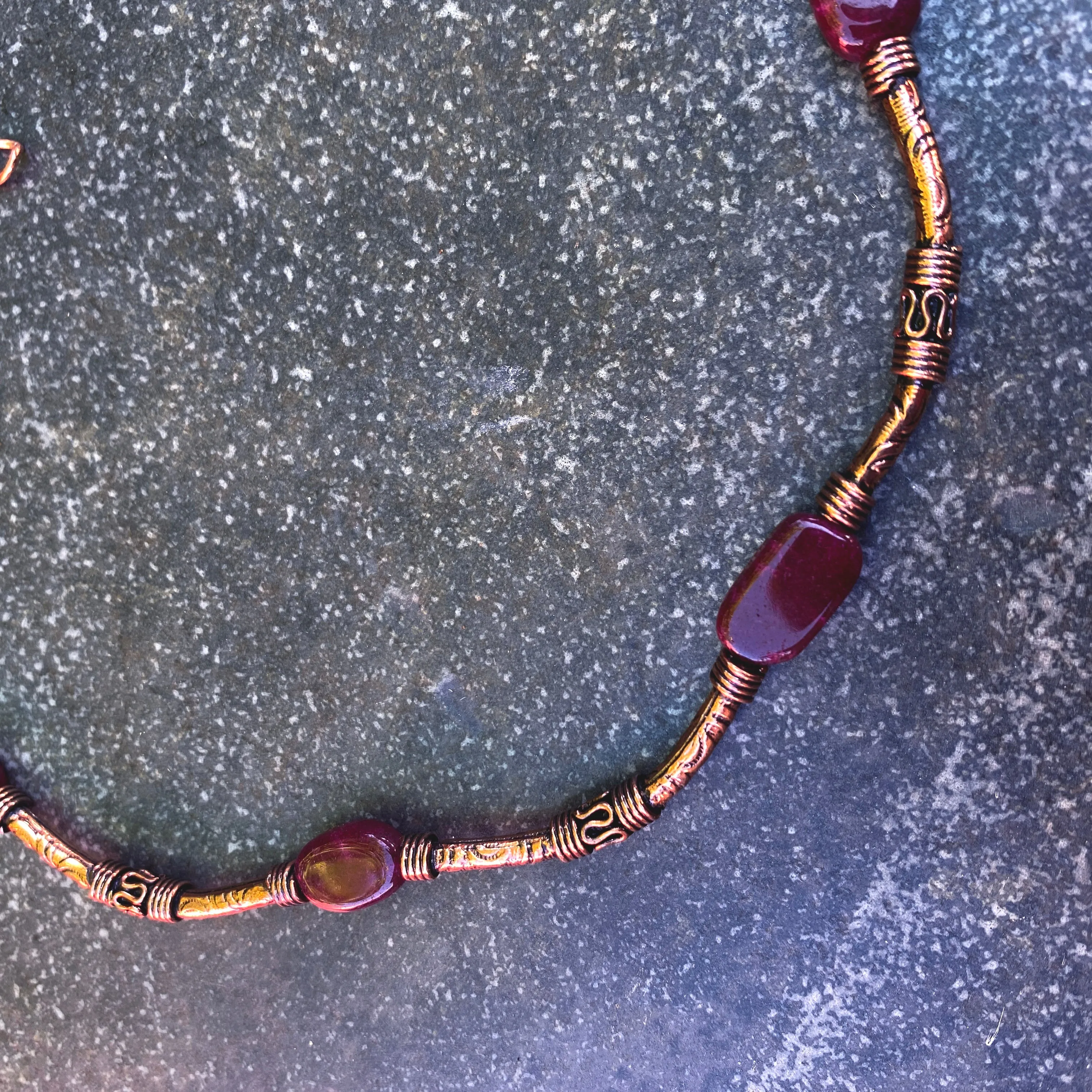 Ruby gemstone and Copper Necklace