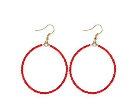 Ruby Hoop Earrings