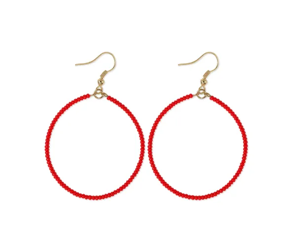 Ruby Hoop Earrings
